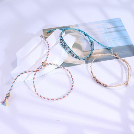 24 Pcs Multicolor String Braided Bracelet For Women Boho Friendship Bracelet Handmade Strand Waterproof Rope Bracelet Set Adjustable 24 Pcs Multicolor String Braided Bracelet For Women Boho Friendship Bracelet Handmade Strand Waterproof Rope Bracelet Set Adjustable